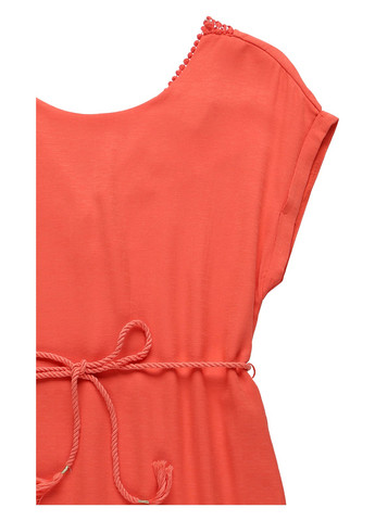 Коралловое кэжуал платье а-силуэт Vila однотонное