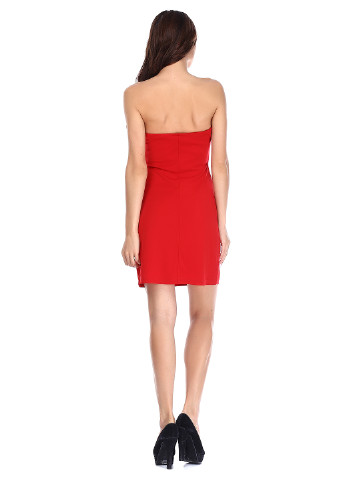 Красное коктейльное платье футляр Morgan однотонное