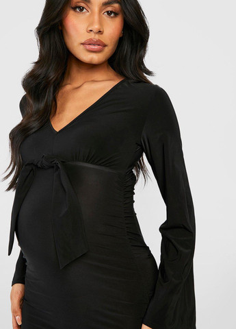 Черное кэжуал платье для беременных Boohoo однотонное