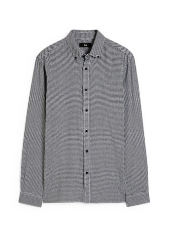 Черно-белая кэжуал рубашка с узором "гусиная лапка" C&A