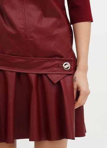 Бордовое кэжуал платье клеш Imperial однотонное