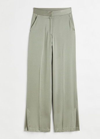 Оливковые кэжуал демисезонные классические брюки H&M
