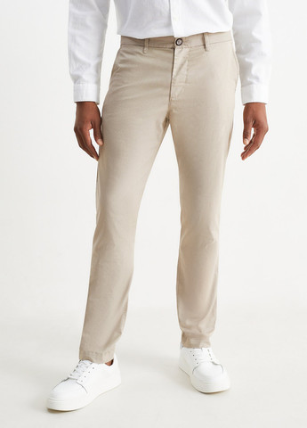 Бежевые кэжуал демисезонные зауженные брюки C&A