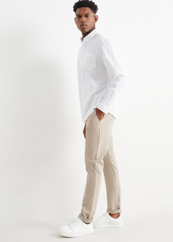 Бежевые кэжуал демисезонные зауженные брюки C&A