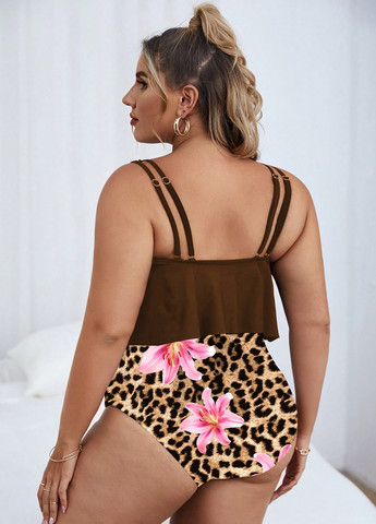 Комбінований літній купальник (ліф, трусики) танкіні, роздільний SHEIN