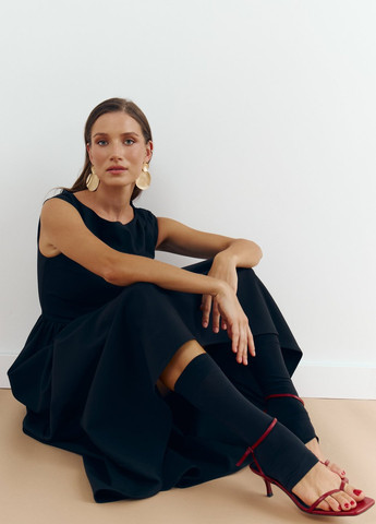 Чорна кежуал сукня кльош Gepur однотонна