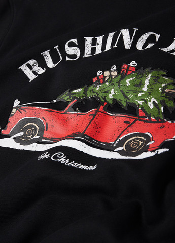 Чорний світшот C&A новорічний без декору (352190418)