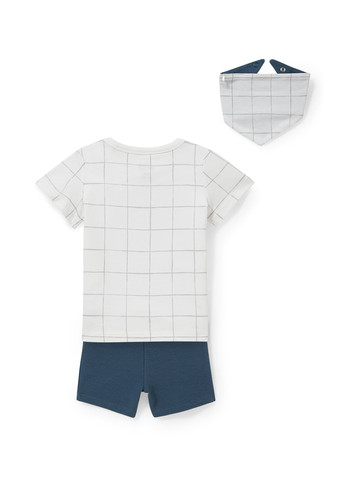 Комбинированный летний комплект (футболка, шорты, слюнявчик) C&A