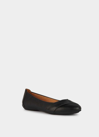 Жіночі балетки Geox | чорні однотонні тиснення штучна шкіра (330272936)