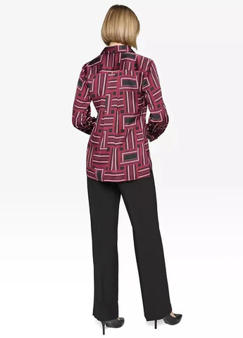 Бордовая классическая, кэжуал рубашка с геометрическим узором Karl Lagerfeld