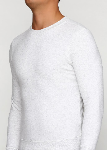 Свитшот H&M - Прямой крой меланж светло-серый кэжуал хлопок - (213580606)