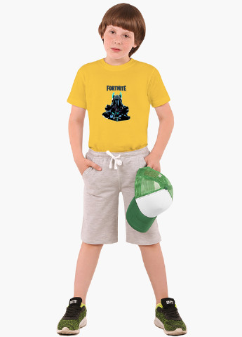 Жовта демісезонна футболка дитяча фортнайт (fortnite) (9224-1195) MobiPrint