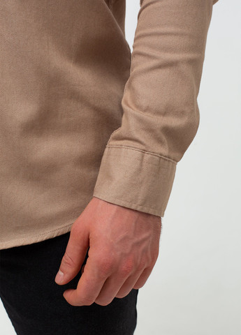 Темно-бежевая джинсовая рубашка однотонная K.O.R