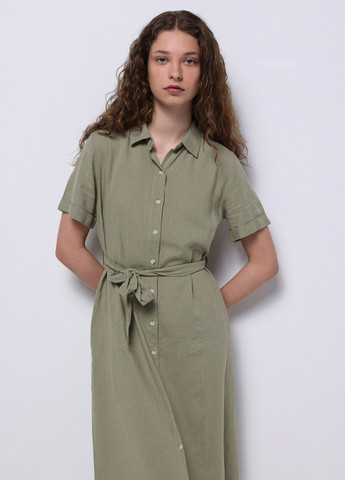 Оливковое кэжуал платье рубашка Colin's однотонное