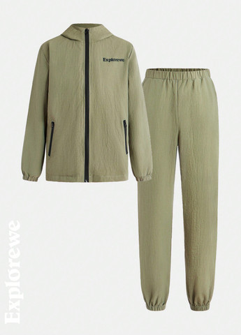 Бежевий демісезонний костюм (вітровка, брюки) SHEIN