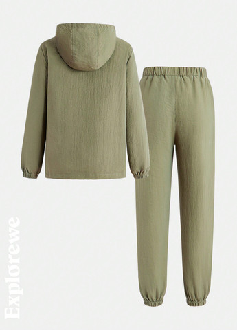 Бежевий демісезонний костюм (вітровка, брюки) SHEIN