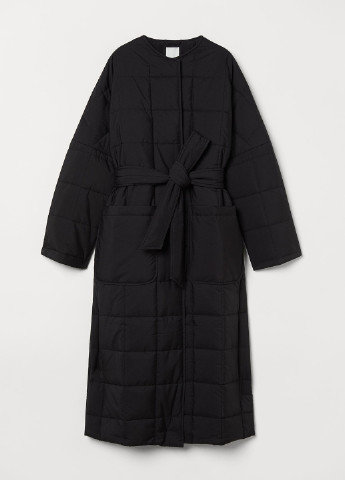 Чорна демісезонна куртка удлинена H&M