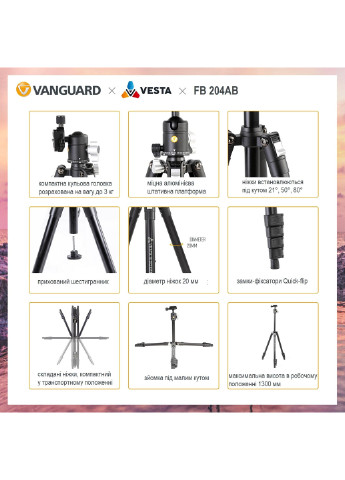 Штатив Vesta FB 204AB (Vesta FB 204AB) Vanguard (251932029)