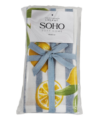 Рушник (4 шт.), 40х40 см Soho колор блок комбінований