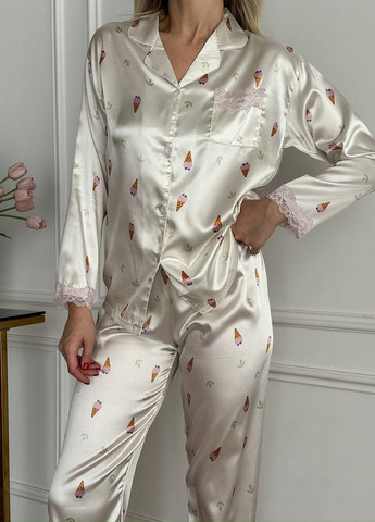 Белая всесезон пижама (рубашка, брюки) рубашка + брюки NOVA VEGA