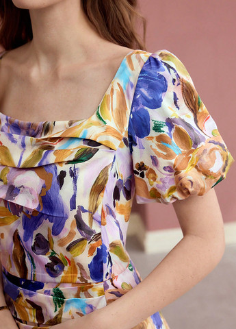 Комбінована кежуал сукня силуетна SHEIN з абстрактним візерунком