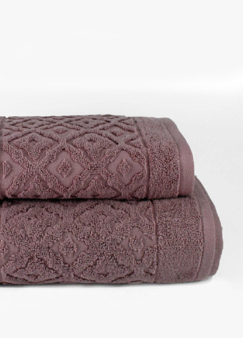 Рушник махровий Lima, жакардовий, з бордюром, попіл троянди, розмір 70x140 см Bulgaria-Tex темно-рожевий