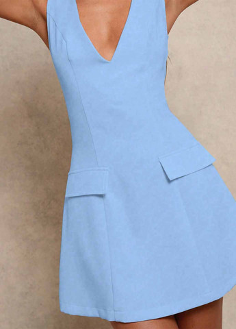 Темно-блакитна кежуал сукня а-силует SHEIN однотонна