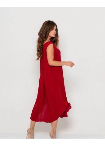 Бордова повсякденний сукня 10800 s червоний ISSA PLUS однотонна