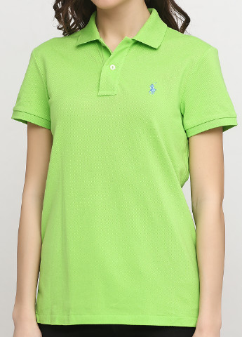 Салатовая женская футболка-поло Ralph Lauren с логотипом