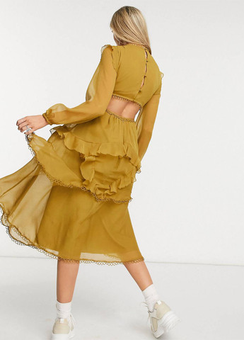 Гірчична кежуал сукня Asos однотонна