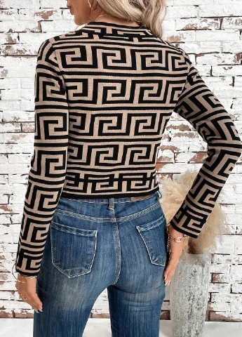Коричневый демисезонный кардиган SHEIN