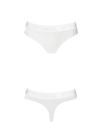 Трусики-бразиліана з бавовни PS005 PANTIES white, size XL Passion (255615038)