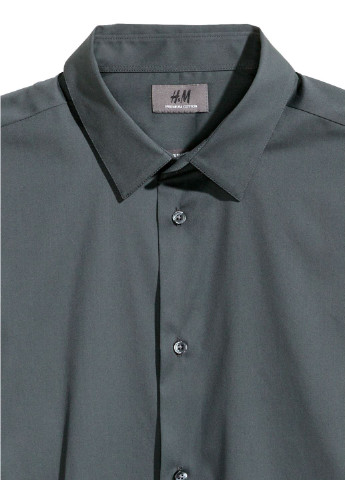 Серая кэжуал рубашка однотонная H&M