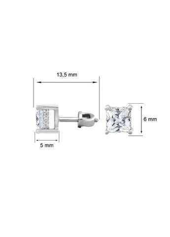 Серебряные серьги с квадратным камнем Элоиз UMAX (252664382)