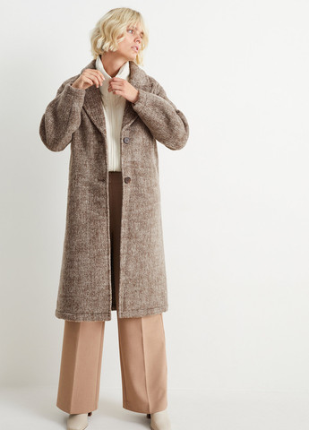 Темно-бежевое демисезонное Пальто однобортное C&A