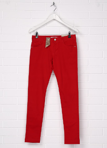 Красные демисезонные зауженные джинсы Mayoral