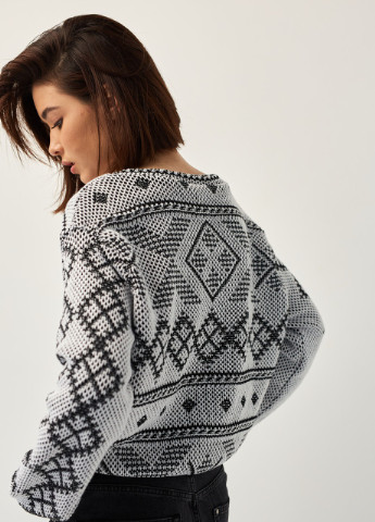 Серый демисезонный джемпер в украинском стиле «зарина» серый MEREZHKA