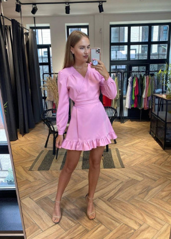 Розовое платье женское летнее popluzhnaya