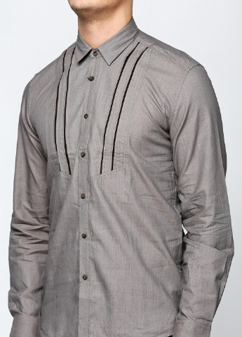 Коричневая кэжуал рубашка однотонная Antony Morato с длинным рукавом