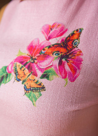 Розовое кэжуал платье Ager бабочки