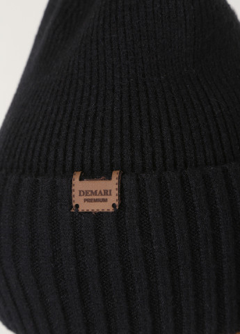 Тепла зимова кашемірова жіноча шапка з відворотом без підкладки 500003 DeMari (244712912)