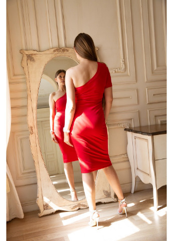 Червона ділова сукня а-силует Olamoda