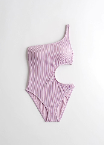 Светло-розовый летний купальник слитный Hollister
