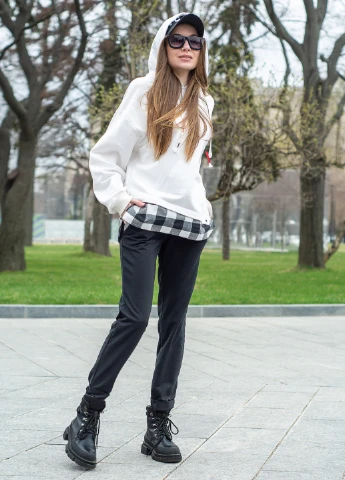 Худи oversize жіноче біле "SPIDER" InRed (248407711)