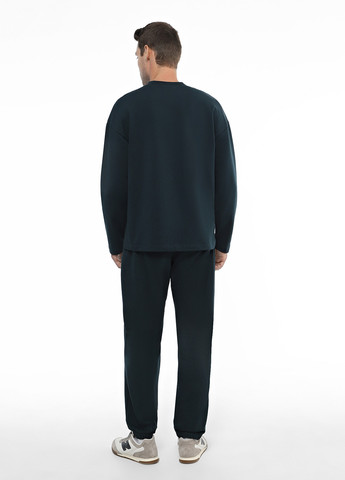 Лонгслів Promin однотонний темно-зелений кежуали бавовна, трикотаж