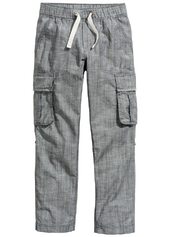 Темно-серые кэжуал демисезонные брюки со средней талией H&M