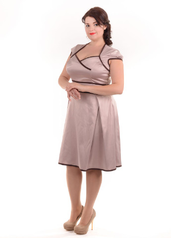 Бежевое кэжуал платье so-10823-beg Alpama