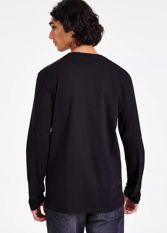 Черный демисезонный кэжуал лонгслив Hugo Boss с надписями