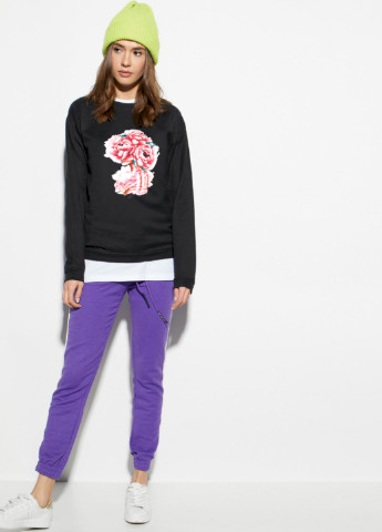 Черный свитшот женский /no flis/ YAPPI рисунок (251467802)