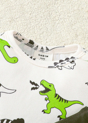 Чорно-біла всесезон піжама (футболка, лонгслів, штани) футболка + штани SHEIN